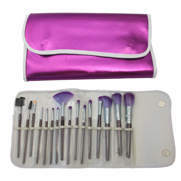 Manta Pinceles Purpura 16 Pcs Alcantara Cosmetica