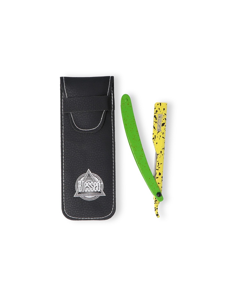 [8423029106317] Navaja afeitar neon amarillo + verde Blessed
