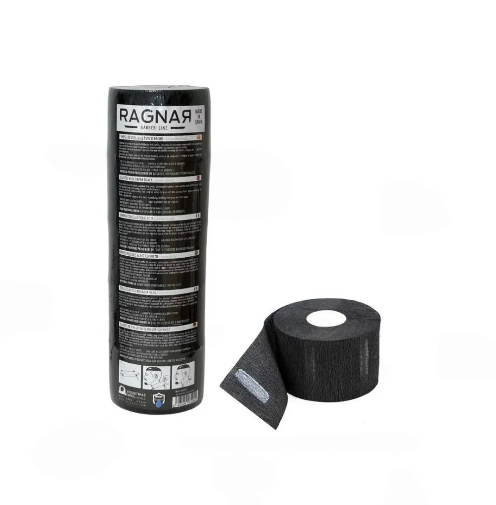 [8423029072094] Pack 5 Rollos Papel Negro Cuello Barber Line