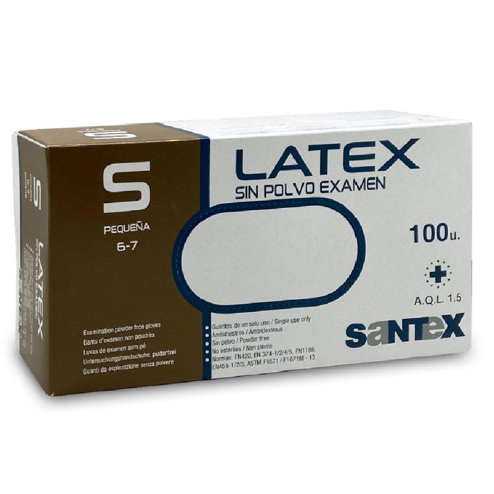Santex Guantes De Látex Sin Polvo 100Uds
