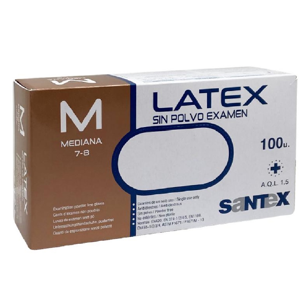 Santex Guantes De Látex Sin Polvo 100Uds