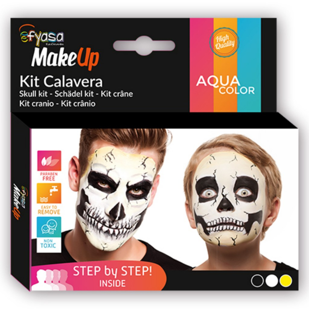 Kit Calavera 3 Colores Al Agua 3x2 Gr