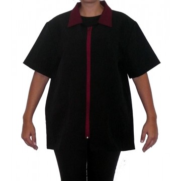 Camisa Caballero Negra Y Granate Talla G