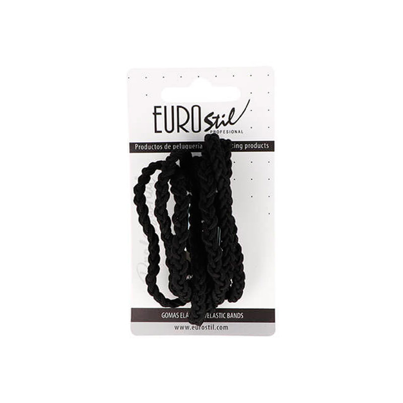 [8423029090500] Carton 8 Gomas Trenzadas Eurostil (NEGRO)