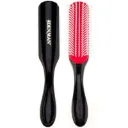 Cepillo Denman D3 7 Filas Color Negro Y Rojo