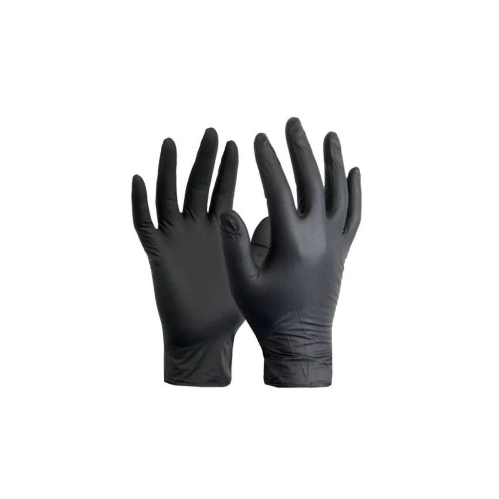 [6936264400130] Guantes de nitrilo negro sin polvo MH Cosmetics (S)