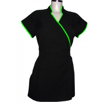 Kimono Peluquería Negra Y Verde